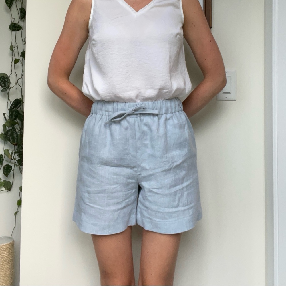 Light Blue Linen Shorts NWOT